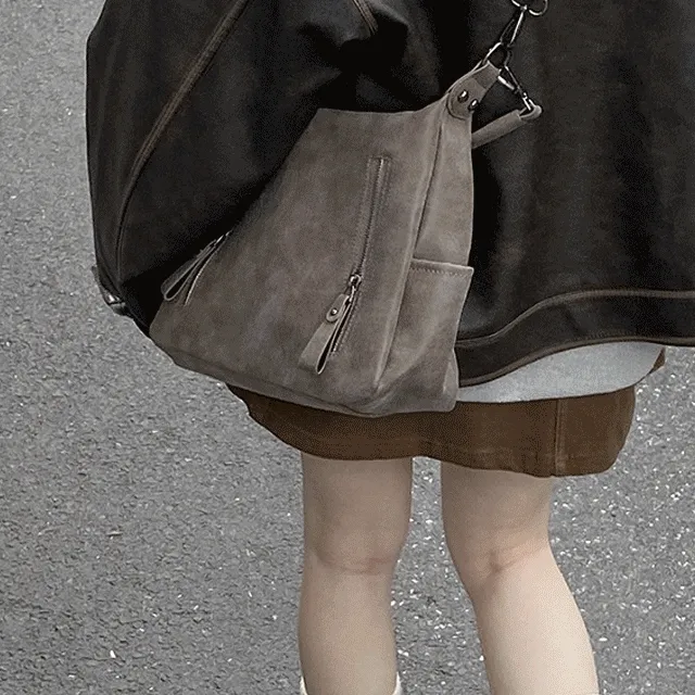 2way zipper vintage shoulder bag