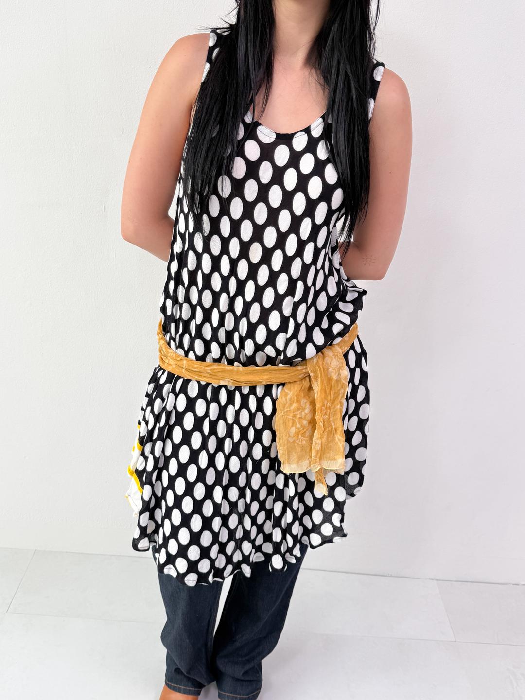 513. Dot yellow tail dress