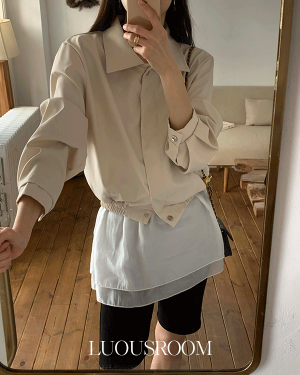 루어스룸 로빈슨 가을 절개 봄아우터 코튼 크롭 블루종 점퍼 자켓 /하객룩,항공점퍼,크롭자켓,바람막이