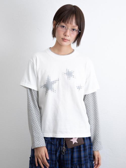 STAR DOT LAYERD L/S TEE_WHITE(IK2FFMT556A)
