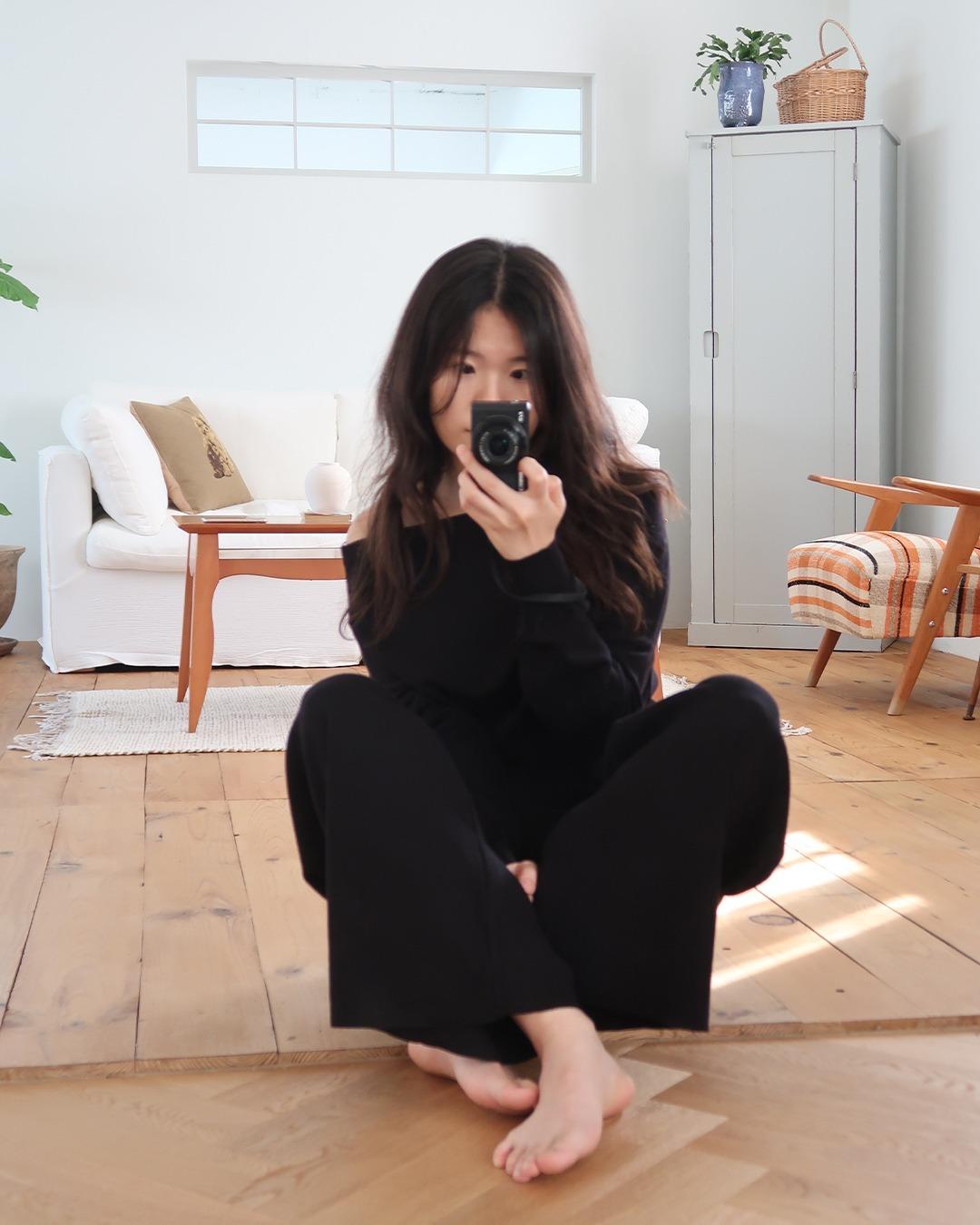 오프숄더 니트 set