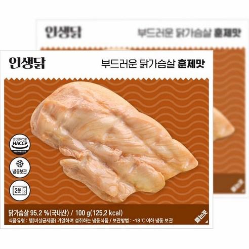 인생닭 부드러운 닭가슴살 훈제맛 100g, 100g, 30개
