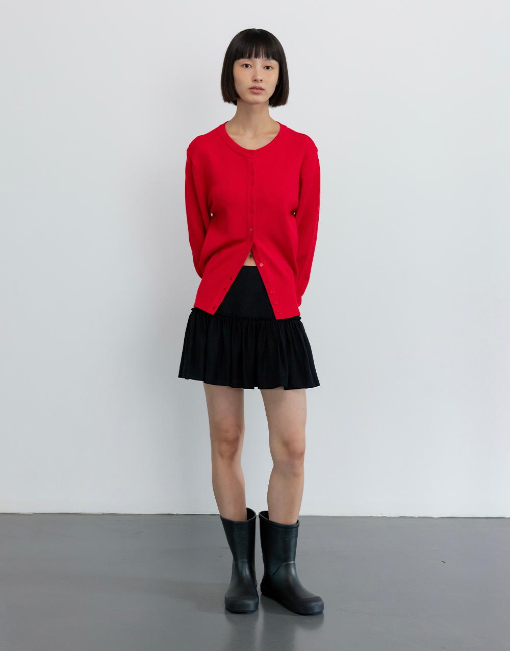 25SS BUTTON CARDIGAN / RED