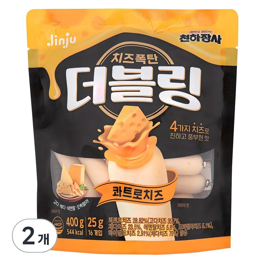 천하장사 더블링 콰트로치즈 간식 소시지, 400g, 2개 - 소시지 | 쿠팡