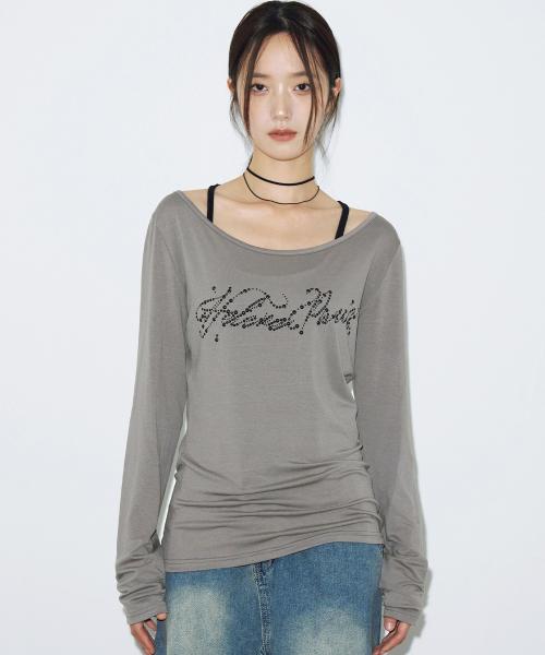 웨이브 로고 롱 슬리브 [모카 베이지]