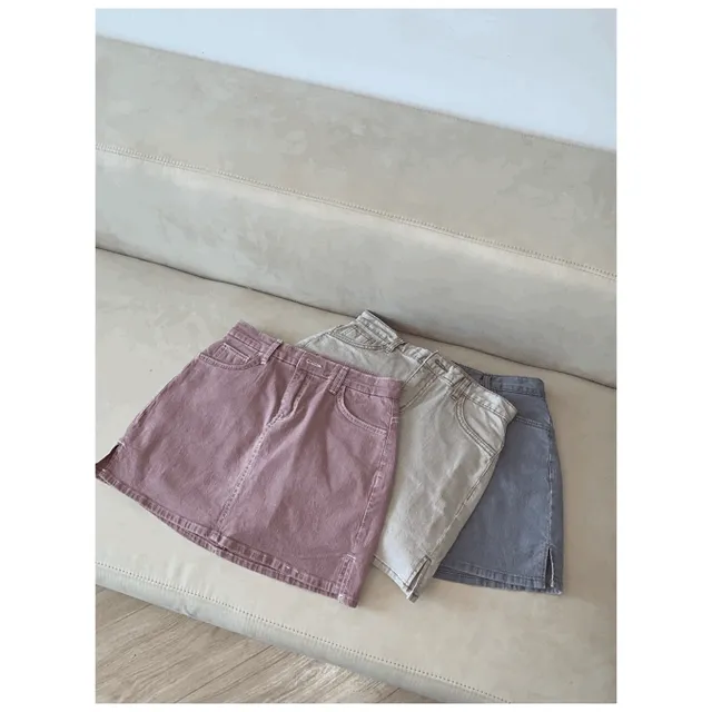 (스커트팬츠)오묘ෆ 색감굿 트임 미니 스커트팬츠 치마바지