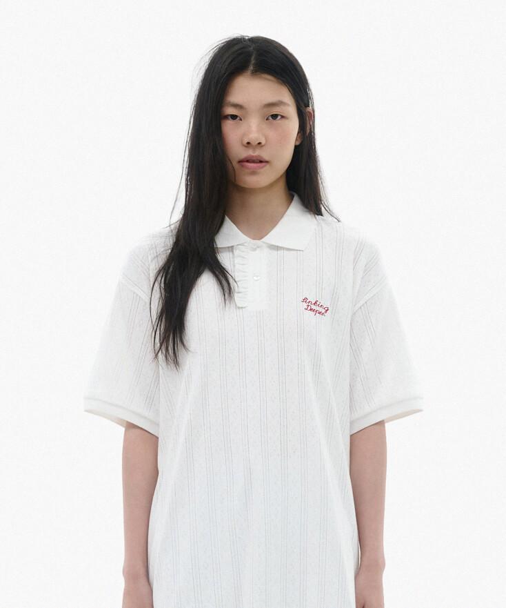 Pointelle Polo Shirt / Ivory