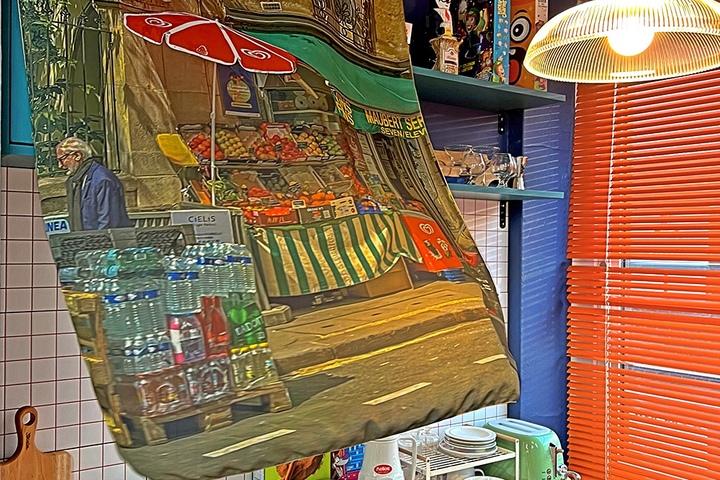 자체제작 - 유럽 시리즈 #3-14 슈퍼마켓 90x135 쉬폰 패브릭포스터 커튼