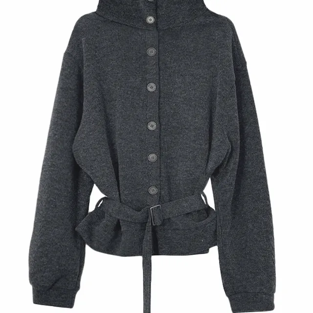 [벨트탈부착가능] 벨트 니트 가디건