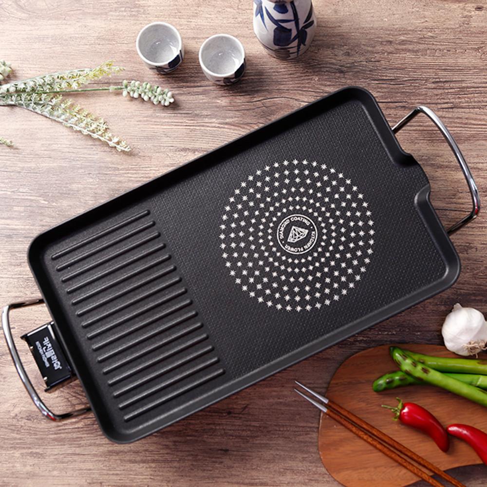 키친플라워 와이드 삼겹살 전기 그릴 고기불판 40cm