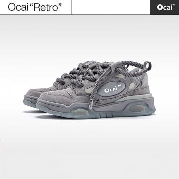 Ocai RETRO 스웨이드 회색 형광 빵 신발, 국조 남성 신발, 디자인 감각 틈새 커플 캐주얼 보드 신발