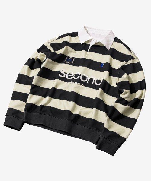 클럽 로고 스트라이프 폴로 스웻셔츠 [BLACK]_SETS020BKBE