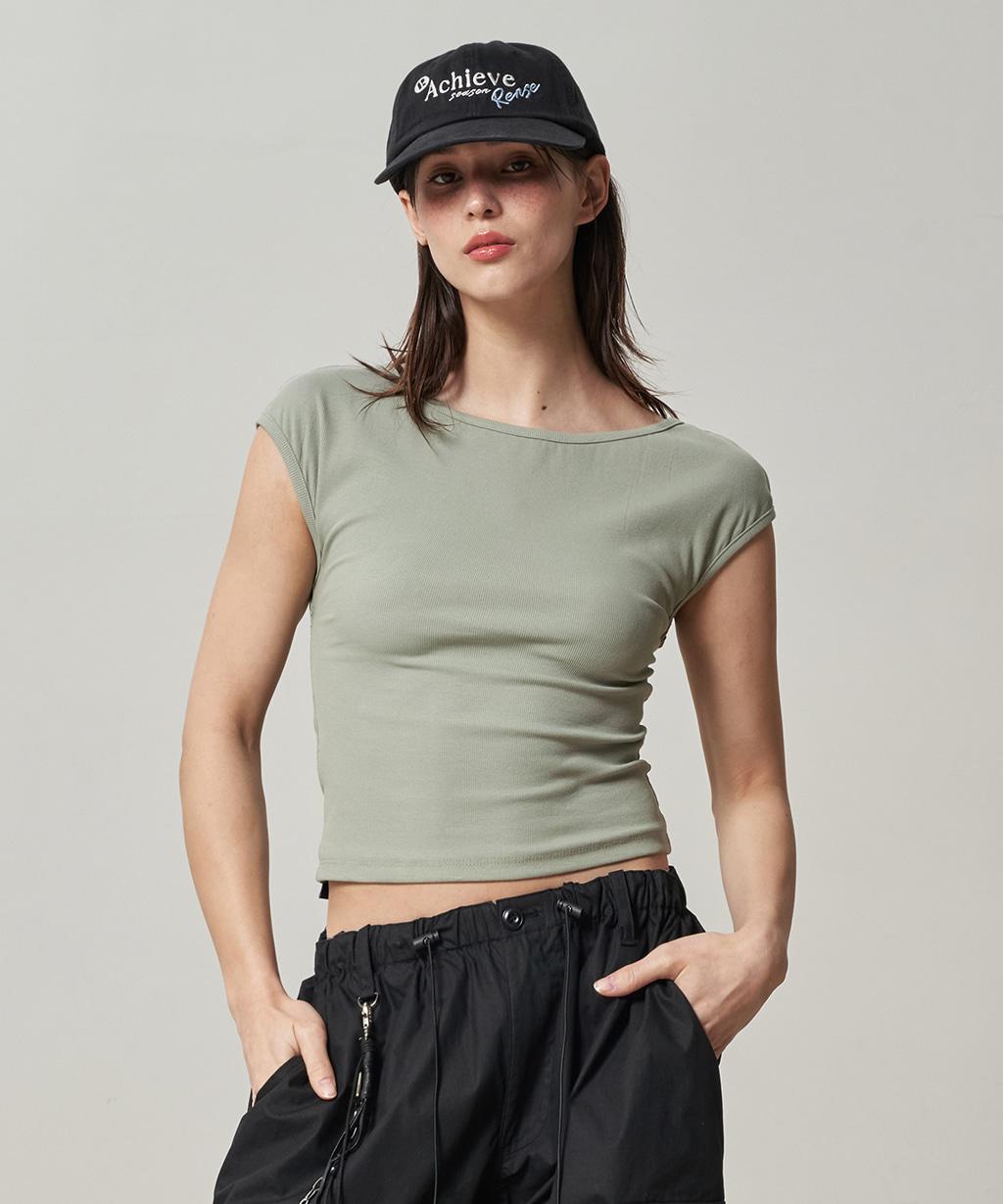 Back Open Top Soft Khaki