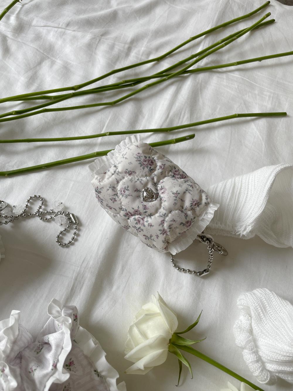 candy pouch : vintage rose (ivory)