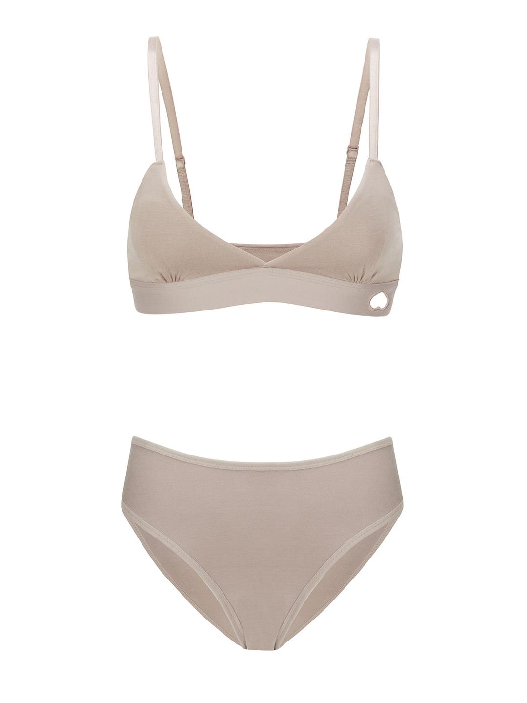 컷아웃 밴드 브라렛 세트_베이지