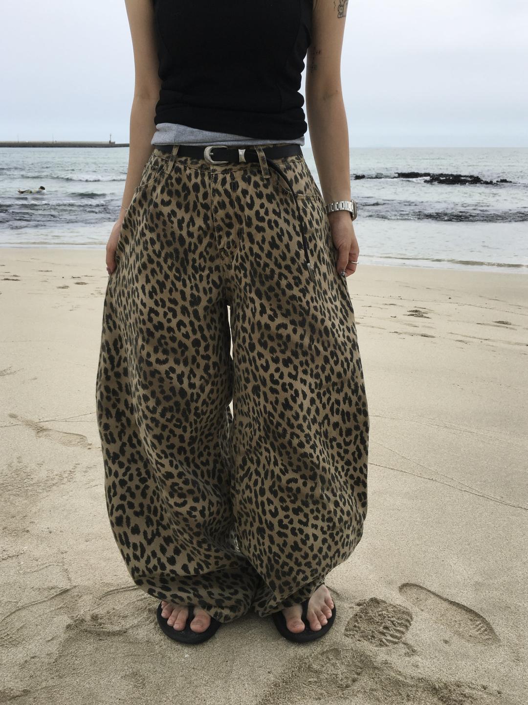 칠러 레오파드 와이드 벌룬 팬츠 (2c)