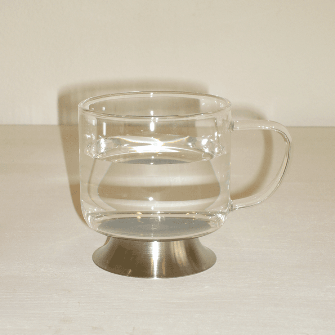 satin glass mug