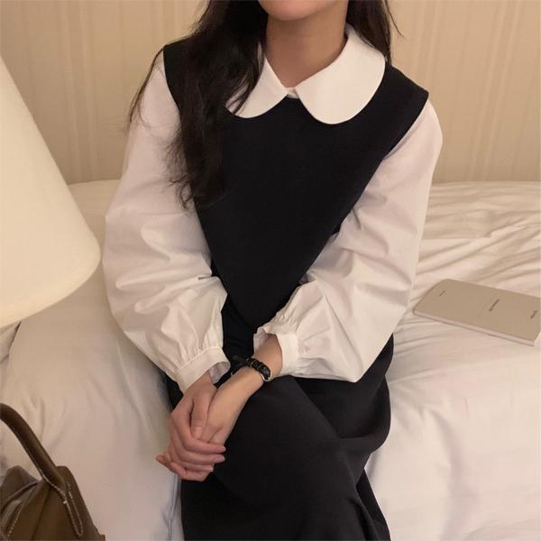 니어러브 [MADE] 둥근카라 블라우스 셔츠 라운드넥 하객룩 봄 여름 가을 하객