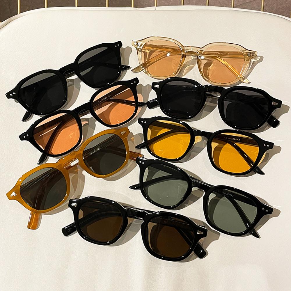 다각형 뿔테 빈티지 틴트 선글라스 조니뎁 자외선차단 남자 여자 레트로선글라스 오렌지 빅사이즈