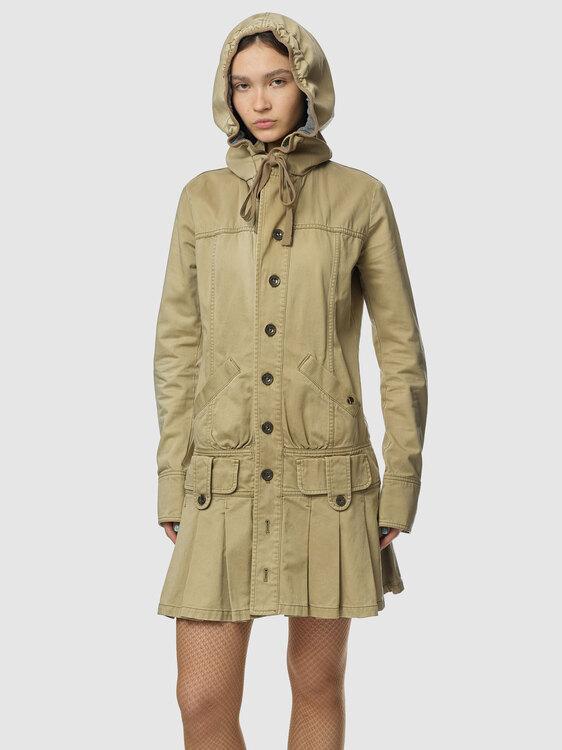 Diesel Beige Hooded Coat - Outerwear - Catalog - RHODORA from €185