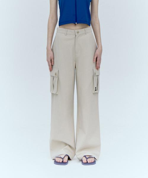 COTTON CARGO PANTS_BEIGE
