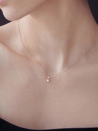 14K 앤플라워 목걸이_JAANV04G2