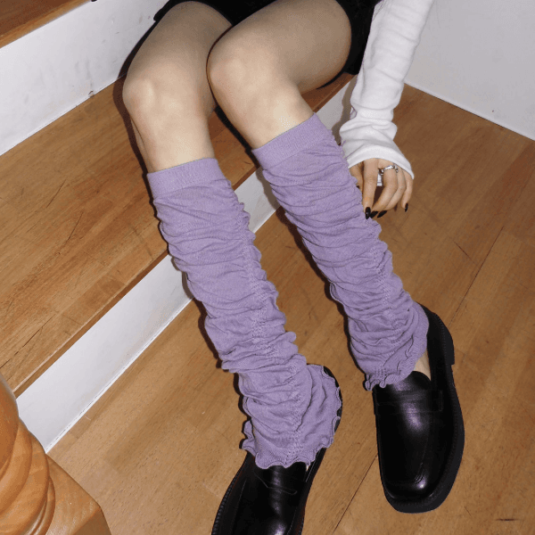 블루씨티 [레이어드✨] 드리프 셔링 사이드 프릴 롱 레그워머 6color