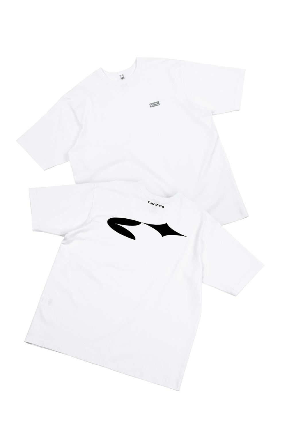 [Re-Order] Glitter Logo Patch Half T-shirt (WH)