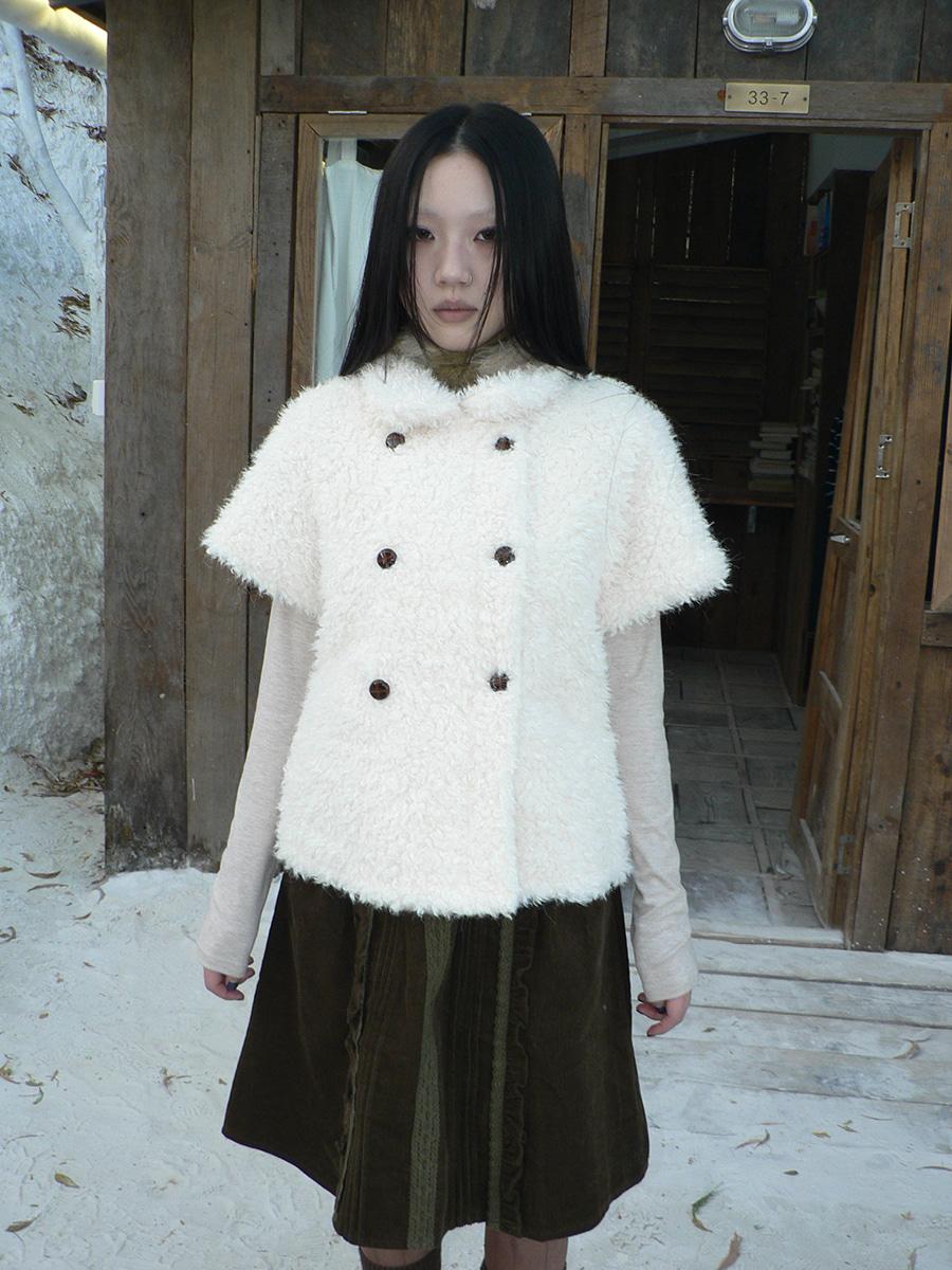 ang:project Double-breasted lambswool short-sleeved quilted jacket