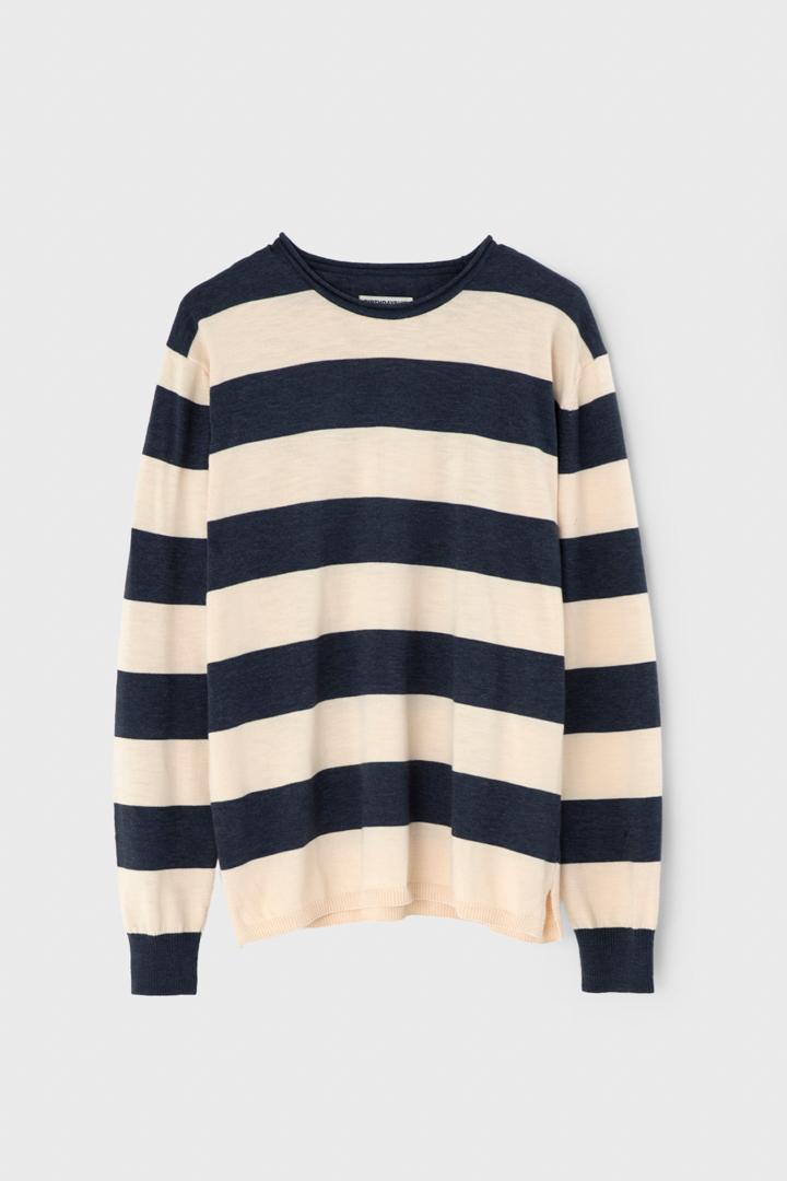 BIRTHDAYSUIT STRIPE ROLLNECK KNIT (NAVY)