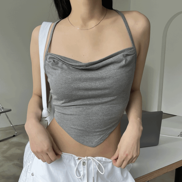 (5color)드레이프 백크로스 홀터나시