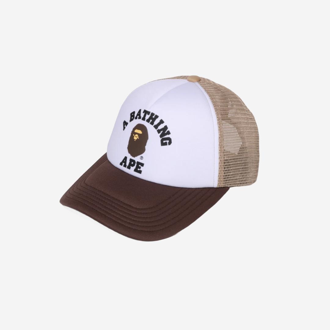 BAPE College Mesh Cap Beige