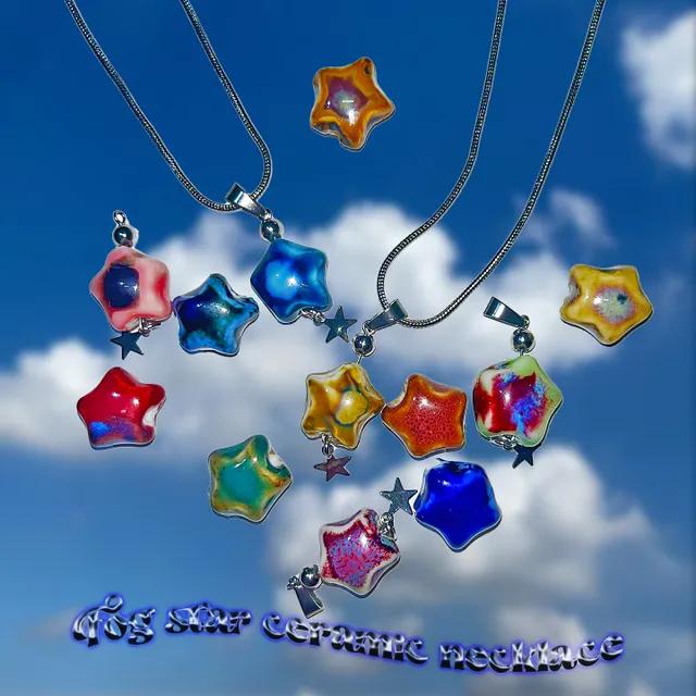 Fog star ceramic necklace (12color) / 세라믹 별 스타 y2k 키치 목걸이