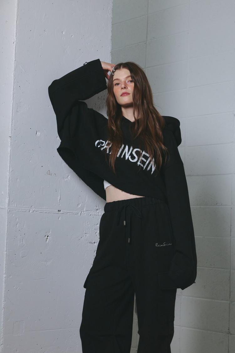 낙서 데끼 크롭 후드티 [2color]