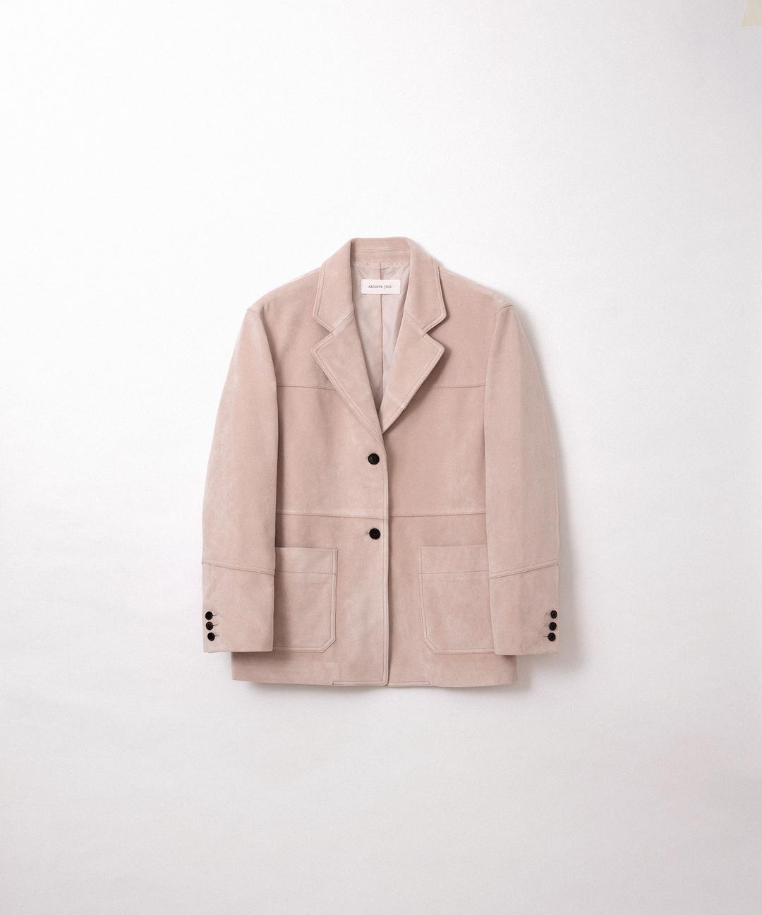 빈티지 싱글 스웨이드 자켓 (baby pink)