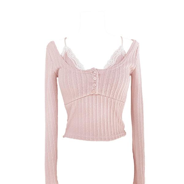 Sherry lace crop t-shirt (2colors)