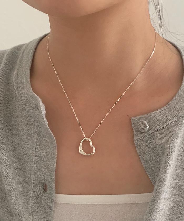 (silver925) 라인 하트 팬던트 목걸이 *2color