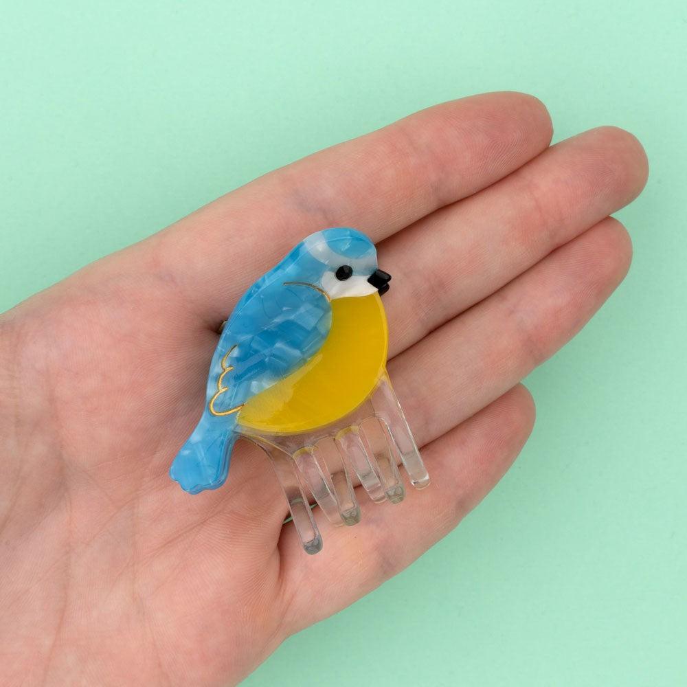 Blue Tit Mini Hair Claw