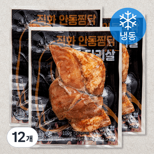 닭형 직화 안동찜닭 통다리살 (냉동), 100g, 12개