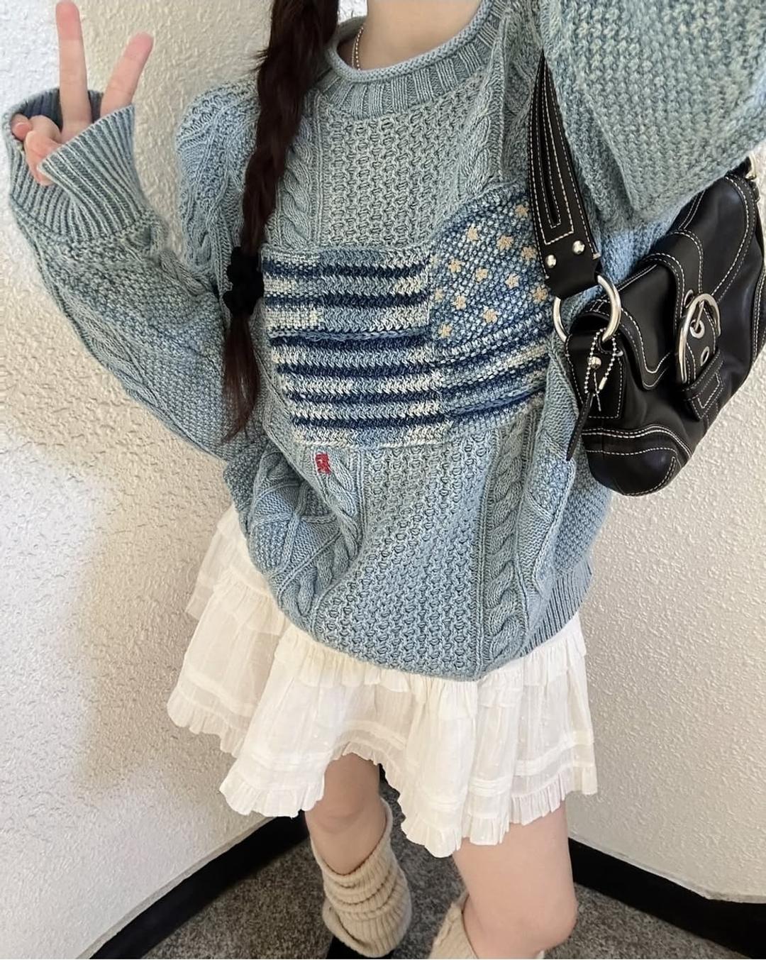 (마지막가격) 폴로랄프로렌 polo 성조기 니트 인디고 데님 가디건 | 후루츠패밀리