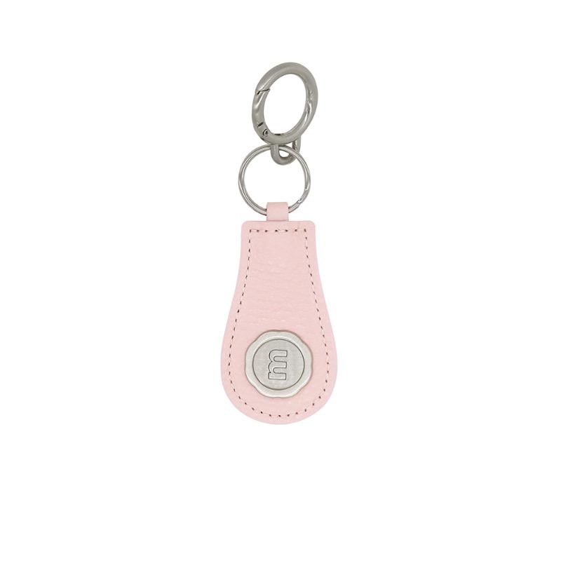m silver logo keyring - shy pink