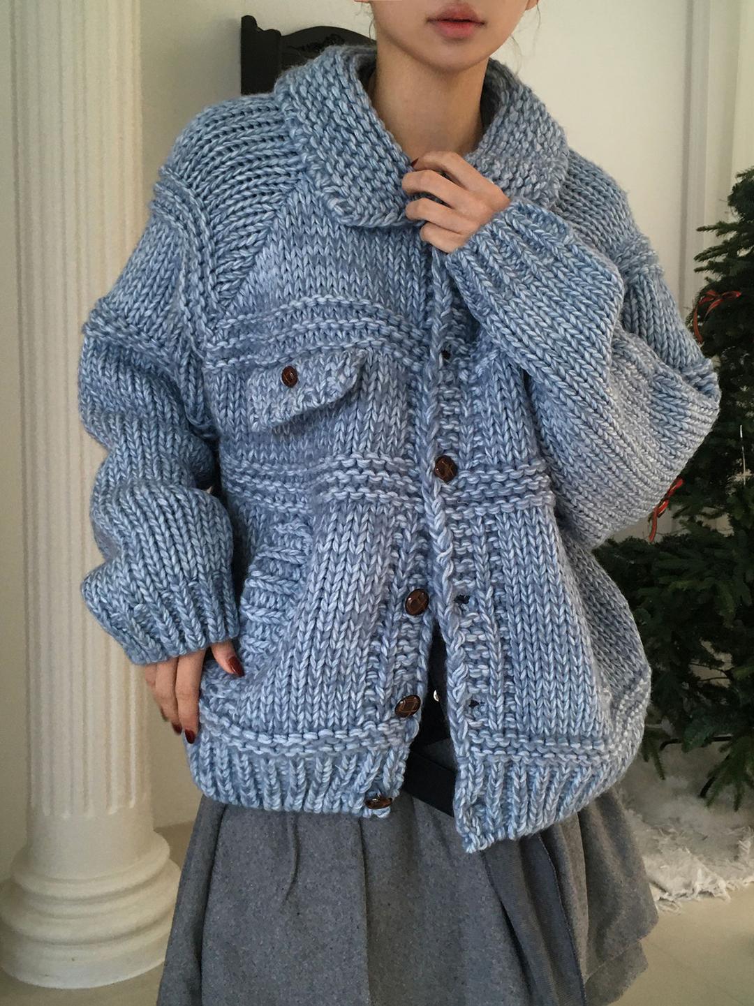 버블 해비 울 포켓 가디건 (2color)