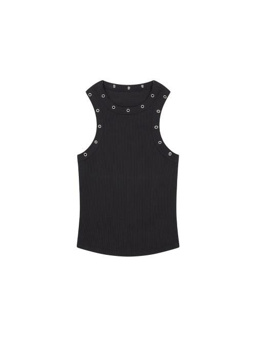 PIERCED TANK TOP [BLACK]