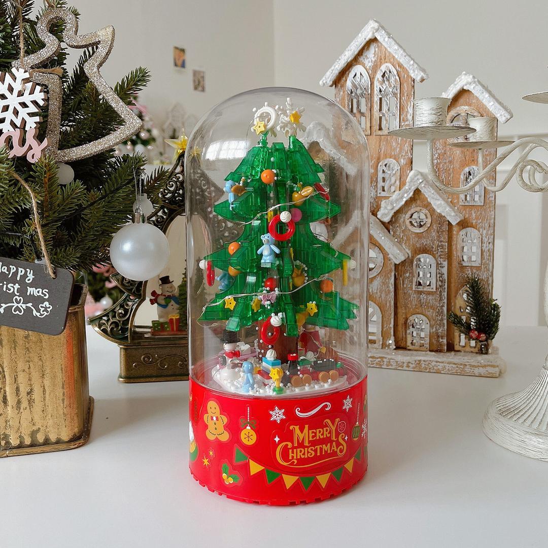 크리스마스 눈내리는 트리 오르골 레고 블럭 DIY 조립