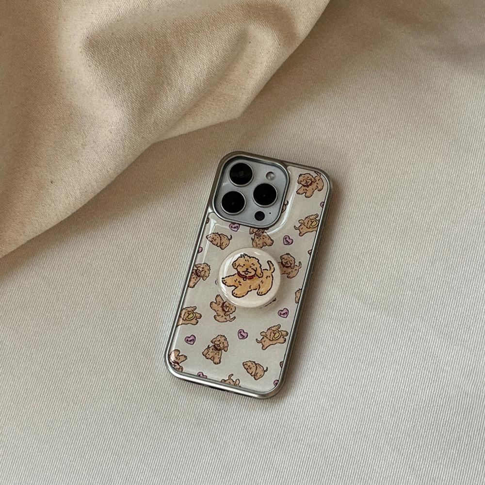 vintage puppy pattern 디자인 [실버 범퍼케이스]