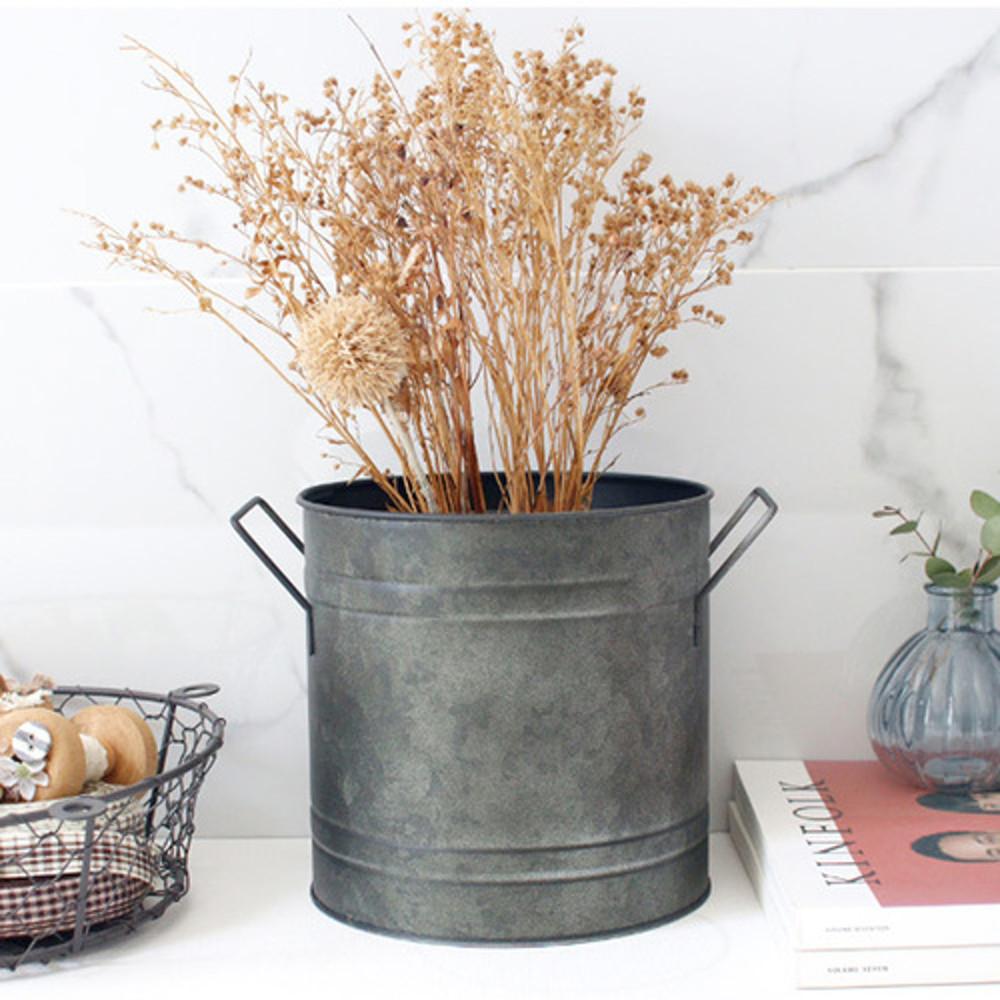 빈티지 철제 양손 바스켓 화분케이스 커버 1p 가드닝 포인트 소품