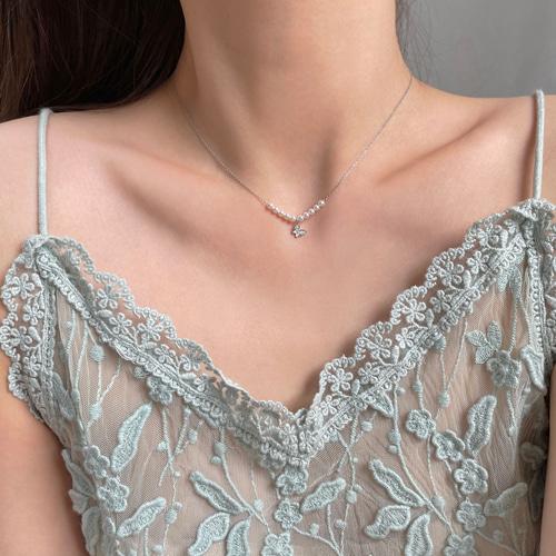 나비 진주 목걸이/실버925 데일리 목걸이