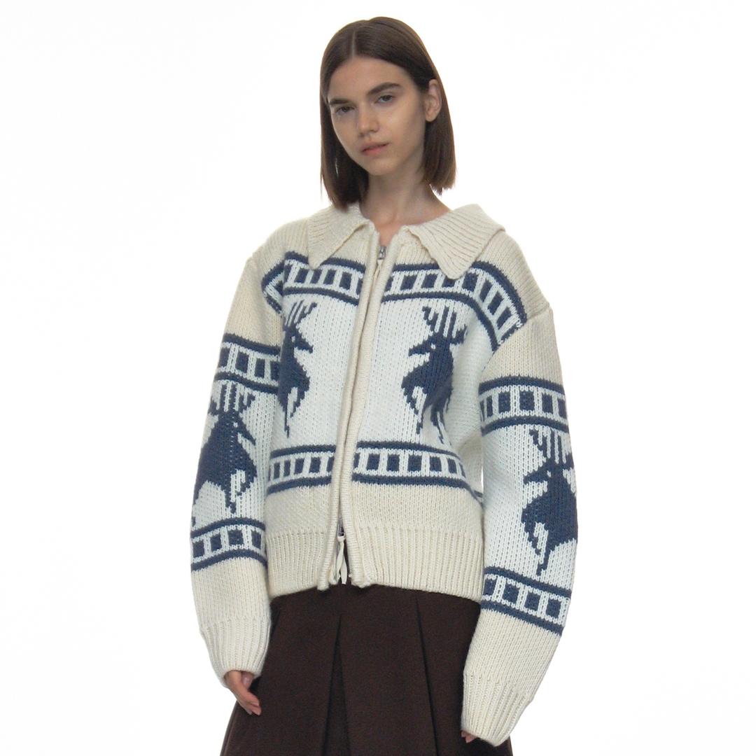 COWICHAN KNIT ZIP-UP CARDIGAN_IVORY