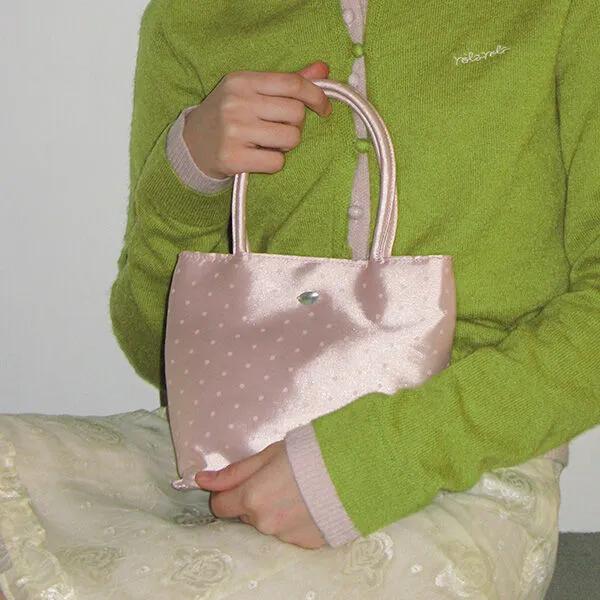 DOT SATIN MINI TOTE BAG PINK