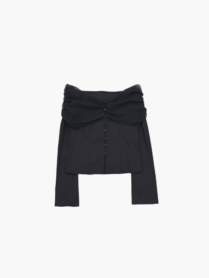 chiffon off-shoulder blouse